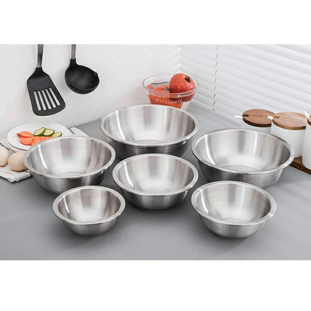 Stainless Steel Soup Pot with Lid - Mixing Bowl Set, Nesting Bowls for Kitchen, Food Storage Containers - Perfect for Cooking, Baking & Meal Prep