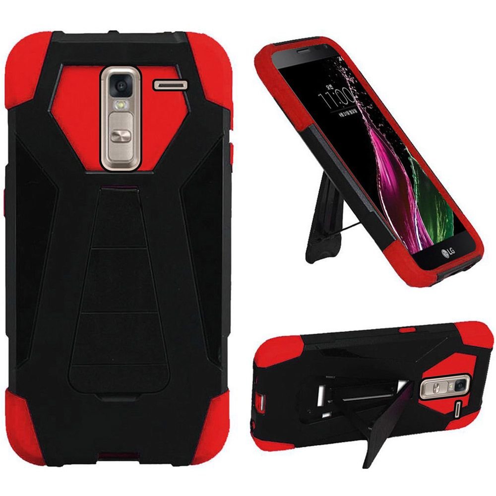 LG Class F620 Zero Wireless T-Stand Cover Case - Shockproof Protective Phone Case with Retail Packaging (Black/Red) - Perfect for Daily Use, Travel & Outdoor Activities