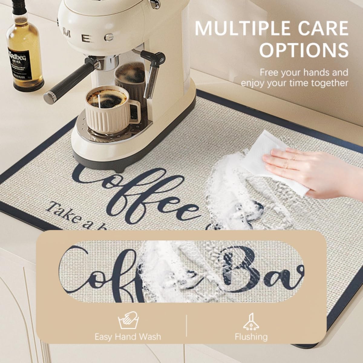 Super Absorbent Coffee Mat for Dishes & Pots - 15.7x11.8in - Kitchen Drying Solution