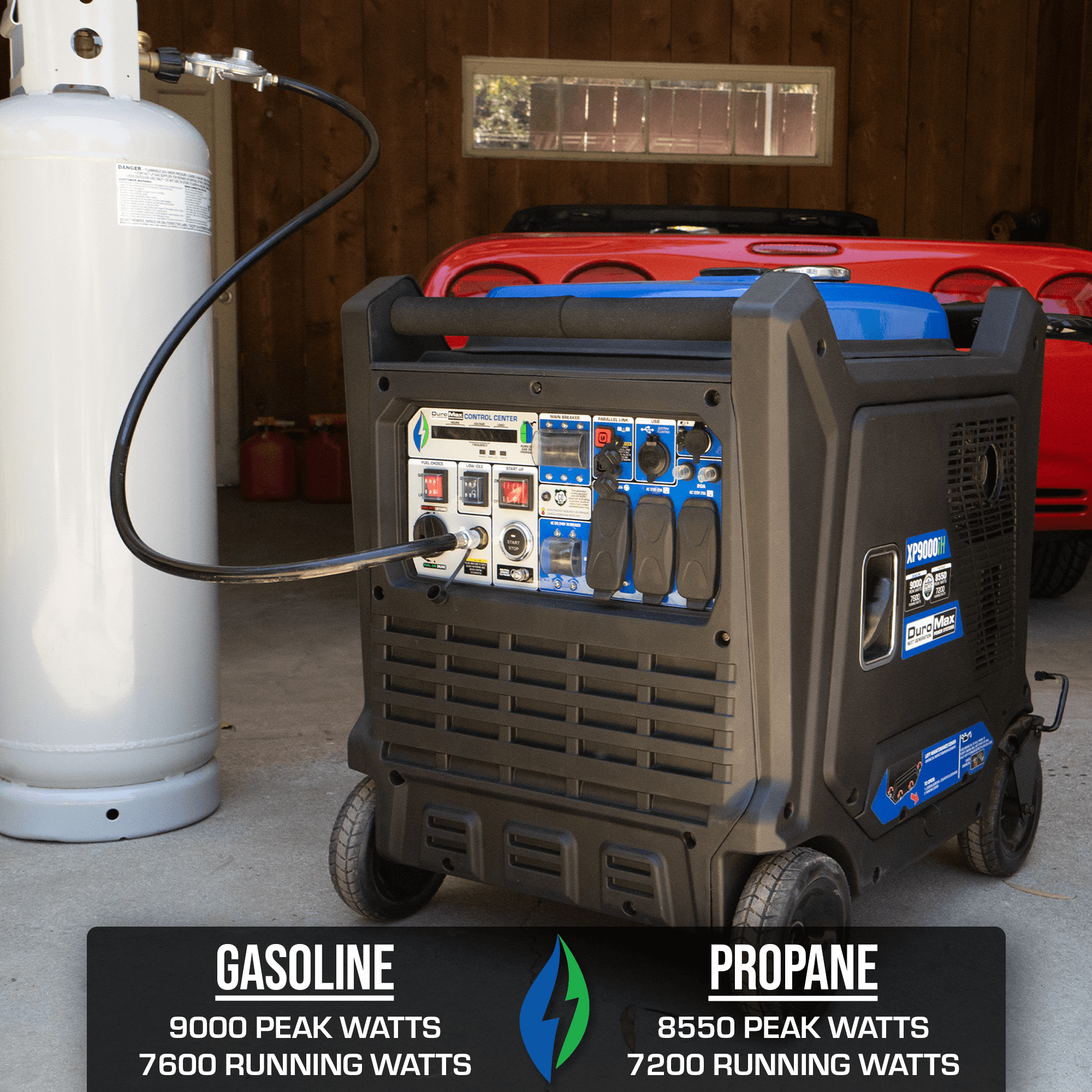 9,000 Watt Dual Fuel Portable Inverter Generator with CO Alert - Reliable Backup Power for Home, Camping & Emergency Use