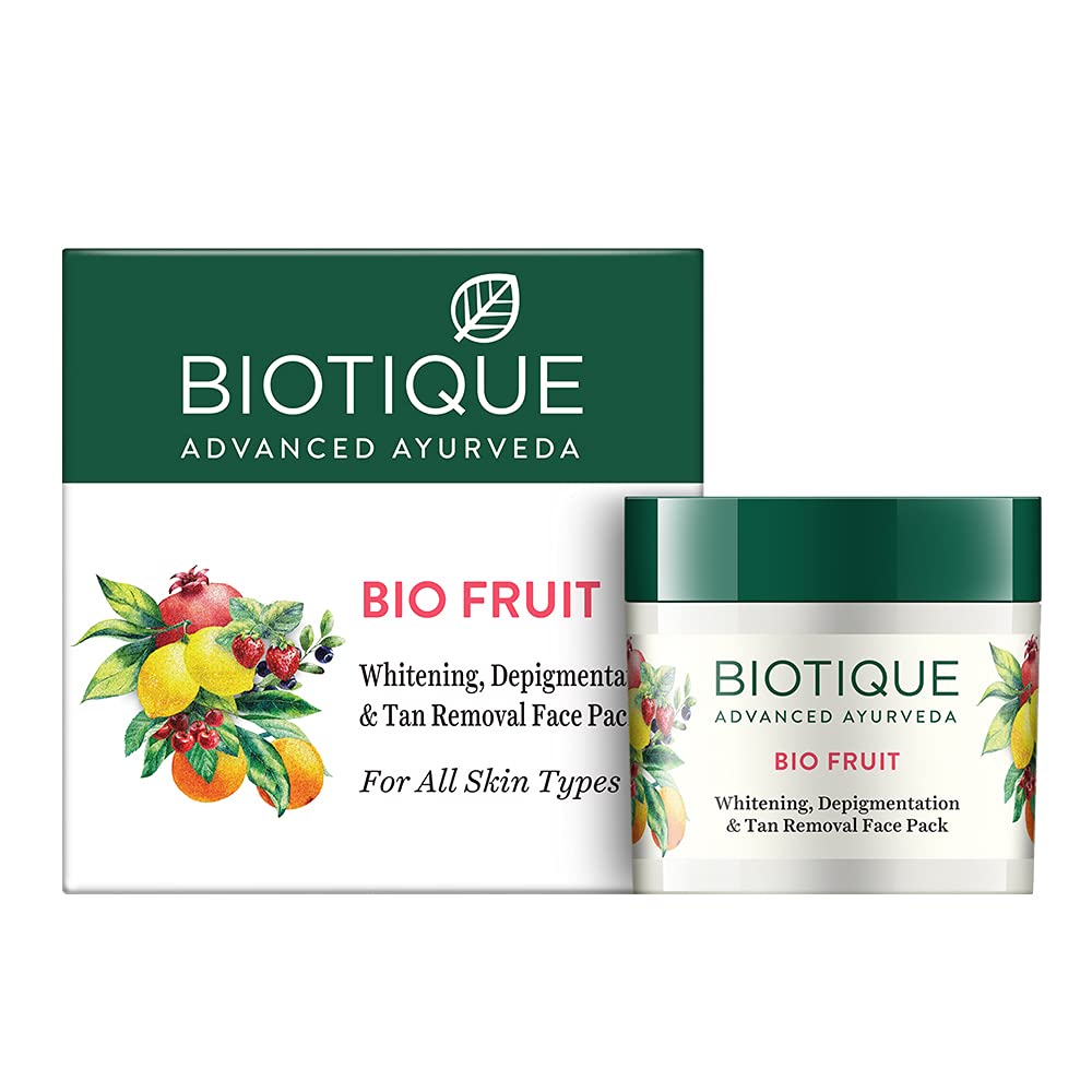 Biotique Fruit Fairness Face Pack 75g - Brightening & Glow Boosting Treatment for Dull Skin | Perfect for Daily Skincare & Special Occasion Prep