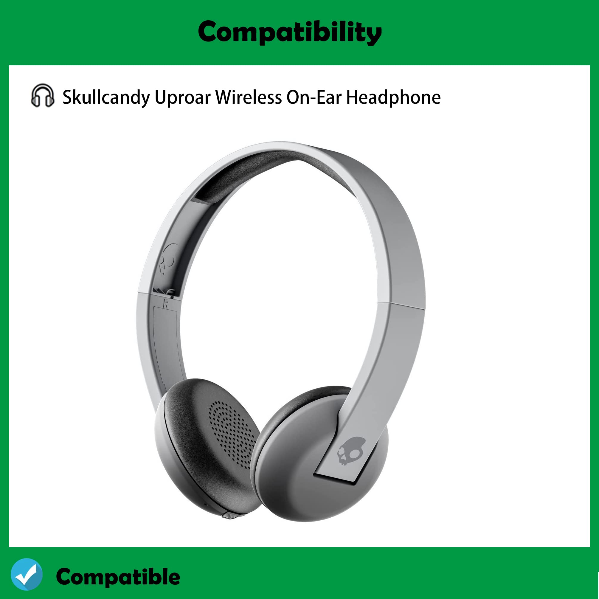 Premium Replacement Ear Pads for Skullcandy Uproar Wireless Headphones - Soft Memory Foam Cushions for Comfort & Noise Isolation - Perfect for Gaming, Music & Office Use
