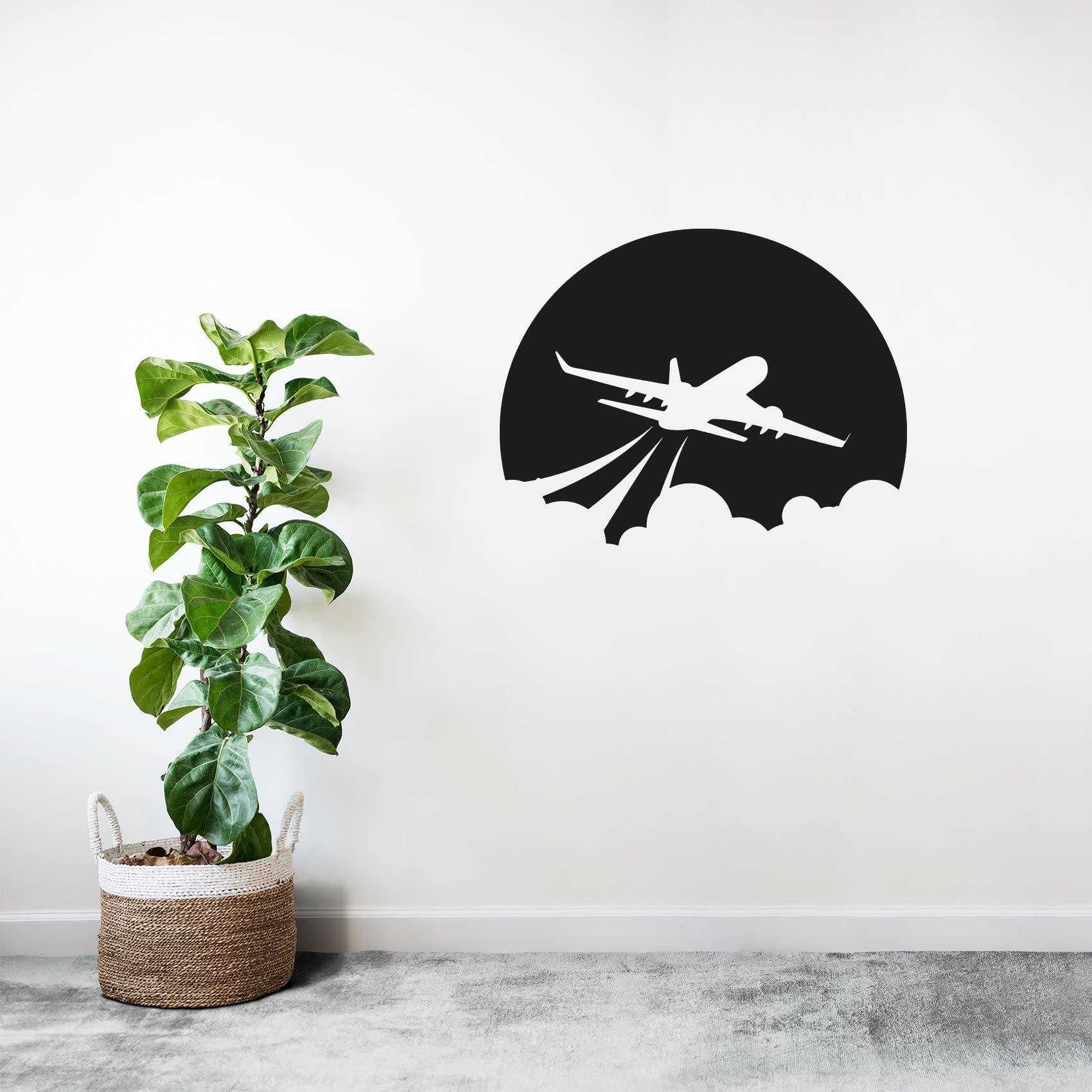Flying Airplane Wall Decal - 30x40 Inch Vinyl Sticker for Kids Room, Nursery, Bedroom Decor - Airplane, Jet, Helicopter Silhouette Art - Fun Home Decoration for Boys & Girls | Perfect for Themed Rooms & Play Areas