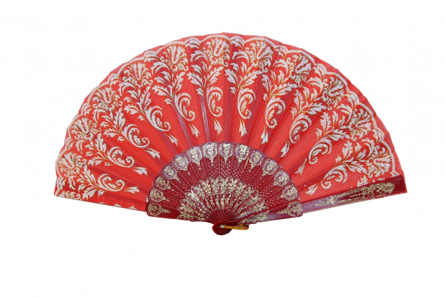 Authentic Chinese Feng Shui Red Hand Fan - Traditional Decorative Fan for Home Blessings & Harmony | Perfect for Meditation, Yoga, and Cultural Decor