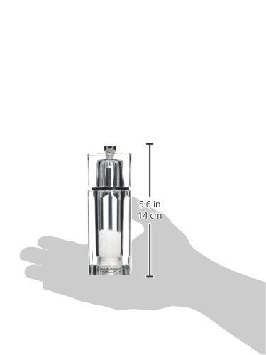Cole & Mason H33502P Precision+ Acrylic Salt Mill - 145mm Clear Cube Design for Freshly Ground Salt | Perfect for Dining Tables, Kitchens & Gourmet Cooking