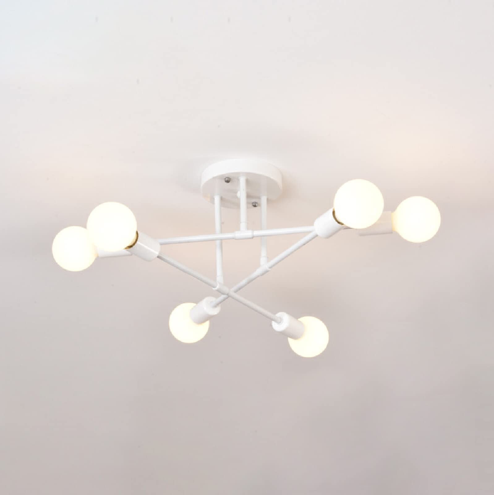Modern Nordic Golden LED Chandelier - 6 Head Crystal Ceiling Light Fixture for Living Room, Dining Room, Bedroom | Energy Efficient Home Decor Lighting | Perfect for Weddings, Restaurants & Luxury Interiors (White)