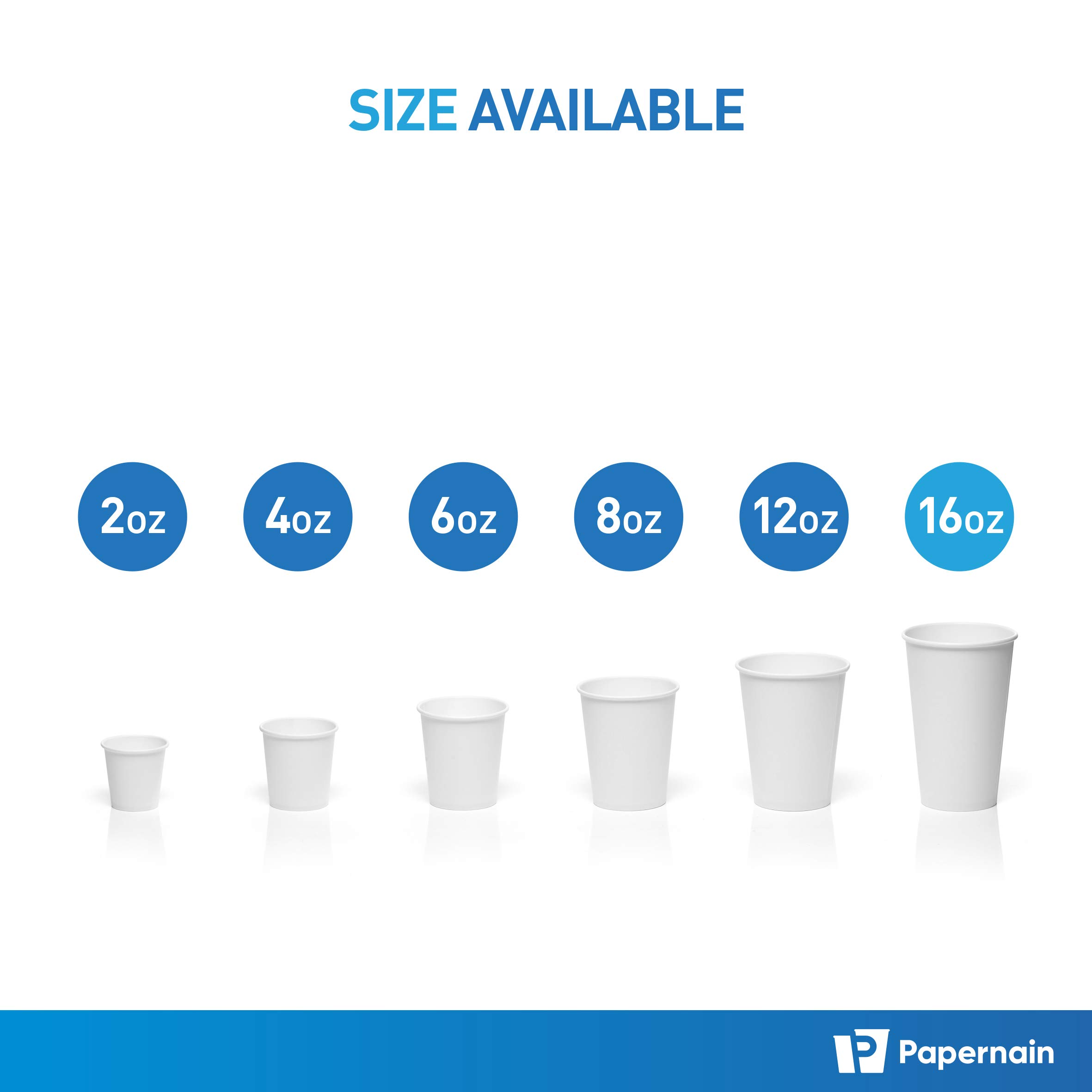 16 oz White Hot Paper Disposable Cups - 100 Count Bulk Pack | Perfect for Coffee, Tea, Hot Chocolate & Office Break Rooms