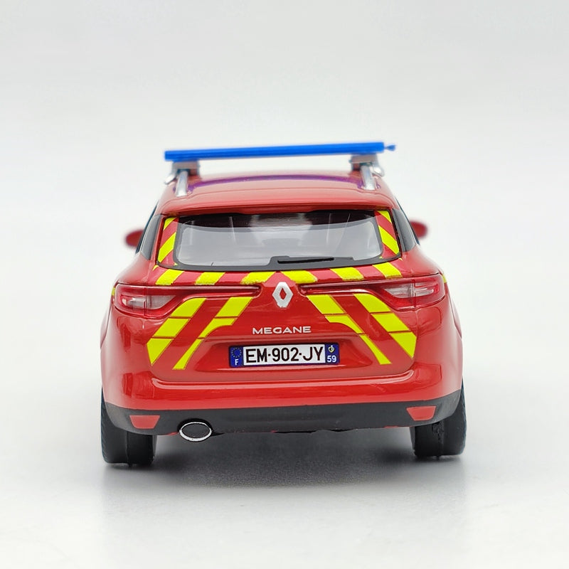 Norev 1/43 Scale 2016 Renault Megane Estate Fire Engine Diecast Model Car - Collectible Fire Truck for Display & Gift for Firefighter Enthusiasts