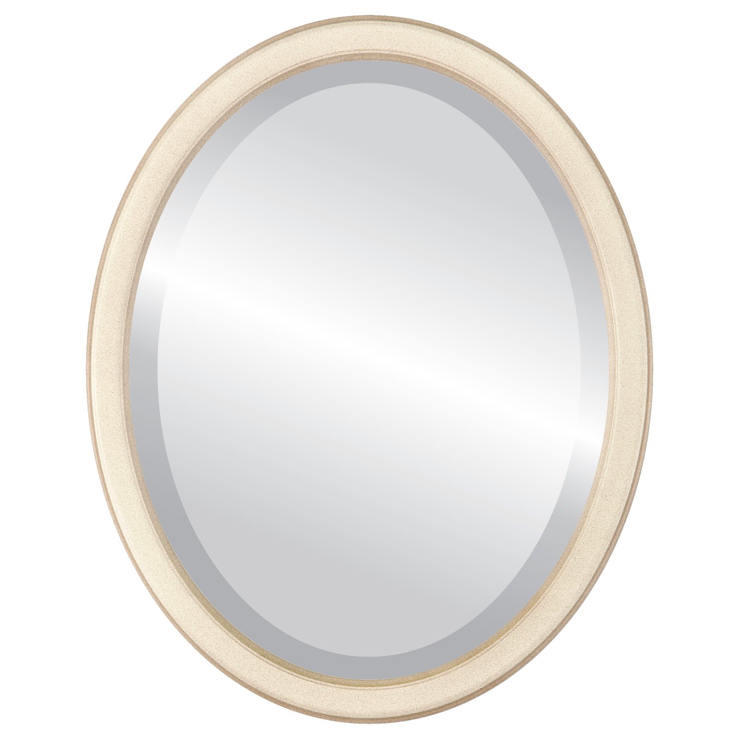 OVALCREST 18x22 Inch Oval Beveled Wall Mirror - Taupe Toronto Style Home Decor Mirror for Living Room, Bedroom & Entryway