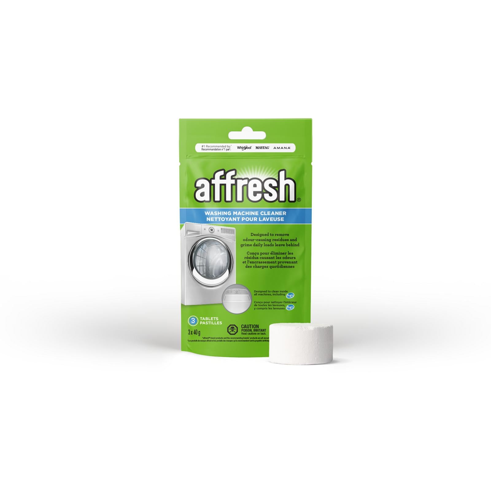 Affresh Washing Machine Cleaner Tablets - 3 Count Pack, Deep Cleans & Deodorizes, Removes Odor-Causing Residue - Perfect for Front Load & Top Load Washers, Monthly Maintenance