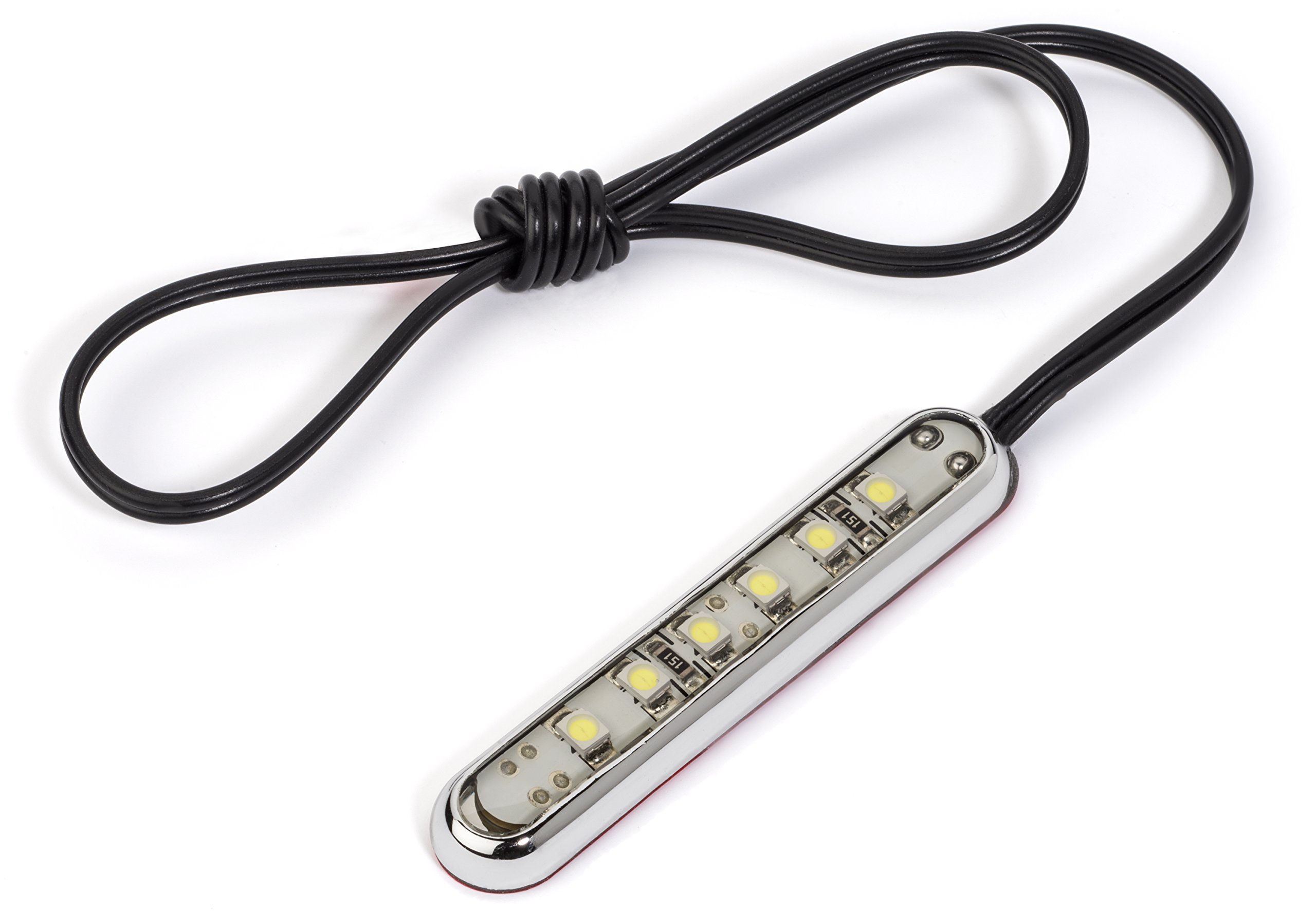 Oznium LED Modules - Straight Chrome with Green LED Lights for Cars, Motorcycles & Home Decor