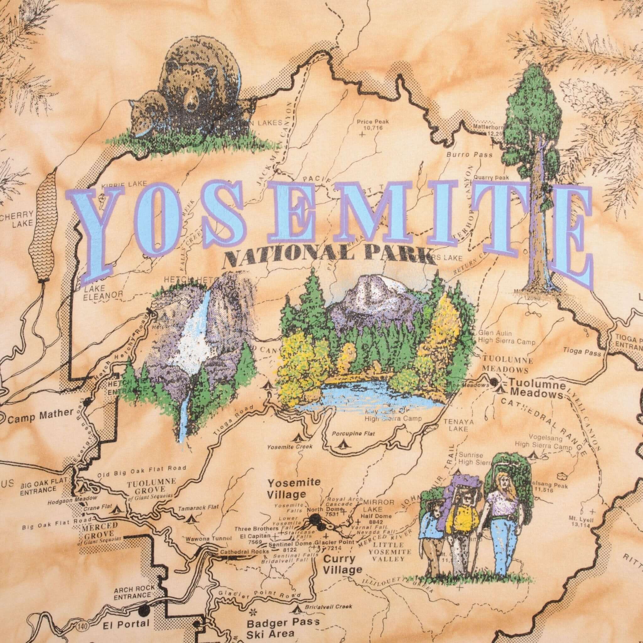 Vintage 1994 Yosemite National Park All Over Print T-Shirt XL - Made in USA - Perfect for Hiking, Camping & Outdoor Adventures