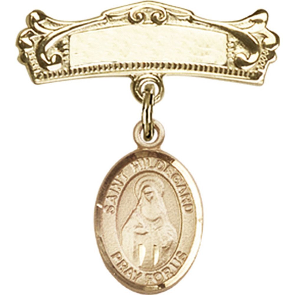 St. Hildegard Von Bingen Gold Filled Baby Charm Badge - 7/8
