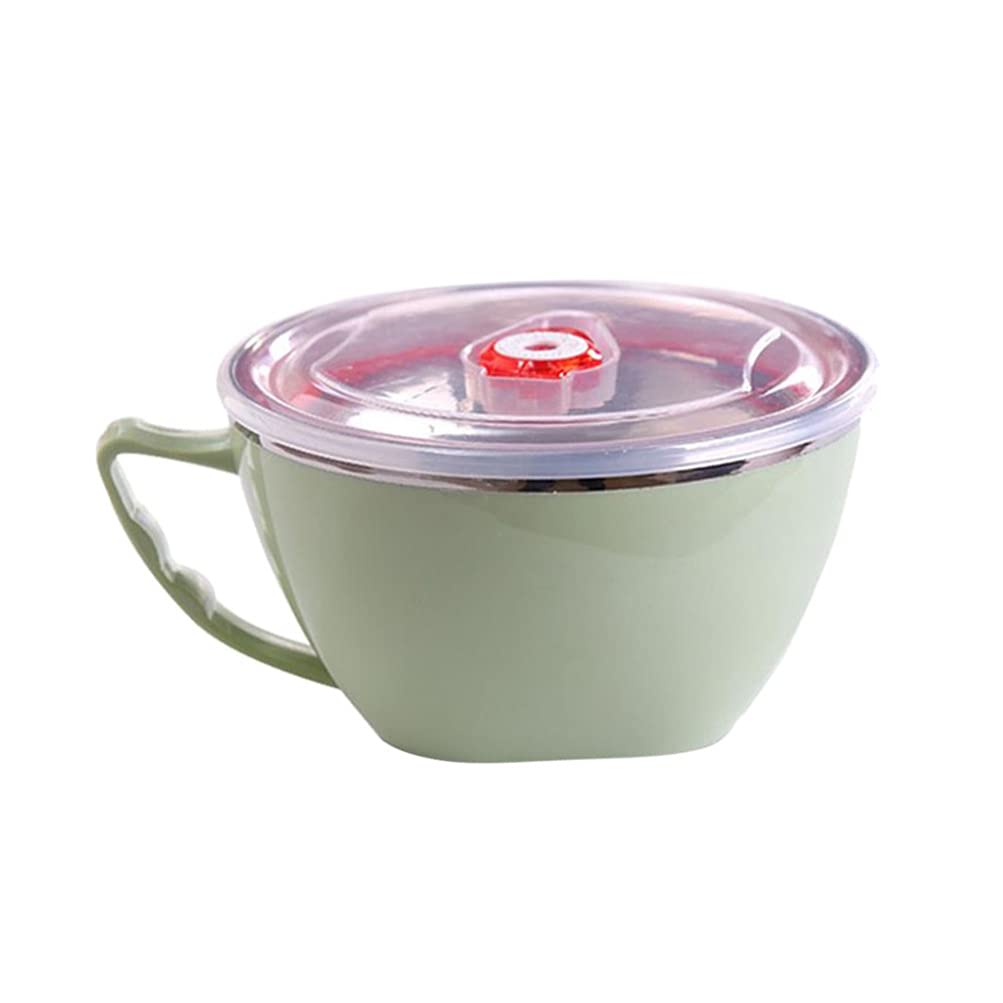 FRCOLOR Stainless Steel Noodle Bowl with Lid - Bento Lunch Box & Salad Mixing Bowl for Office, Picnic