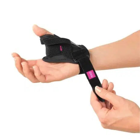 Medi Rhizomed Soft Thumb Support Brace - Black - Comfortable & Adjustable Thumb Stabilizer for Arthritis, Tendonitis & Post-Surgery Recovery (Perfect for Typing, Gaming & Daily Activities)