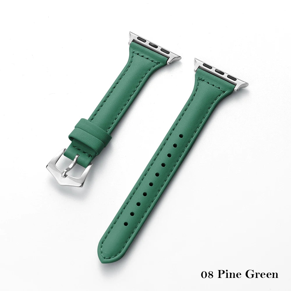 Classic Chic Leather Bands for Apple Watch - Stylish & Durable Replacement Straps for Work, Gym & Everyday Wear