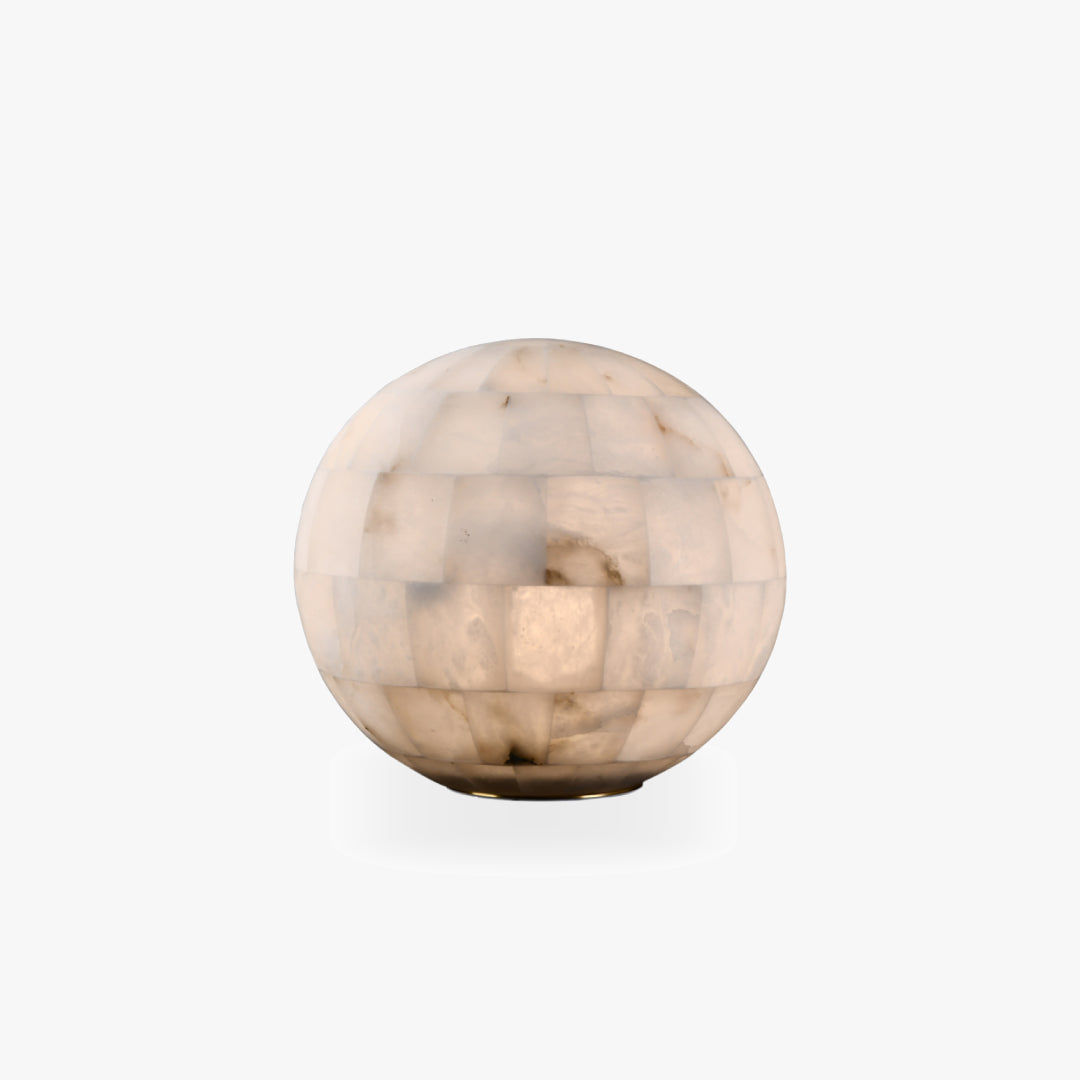 Modern Marble Table Lamp for Living Room - Elegant Home Decor Lighting for Bedroom, Office & Study - Dimmable LED Desk Lamp with USB Port