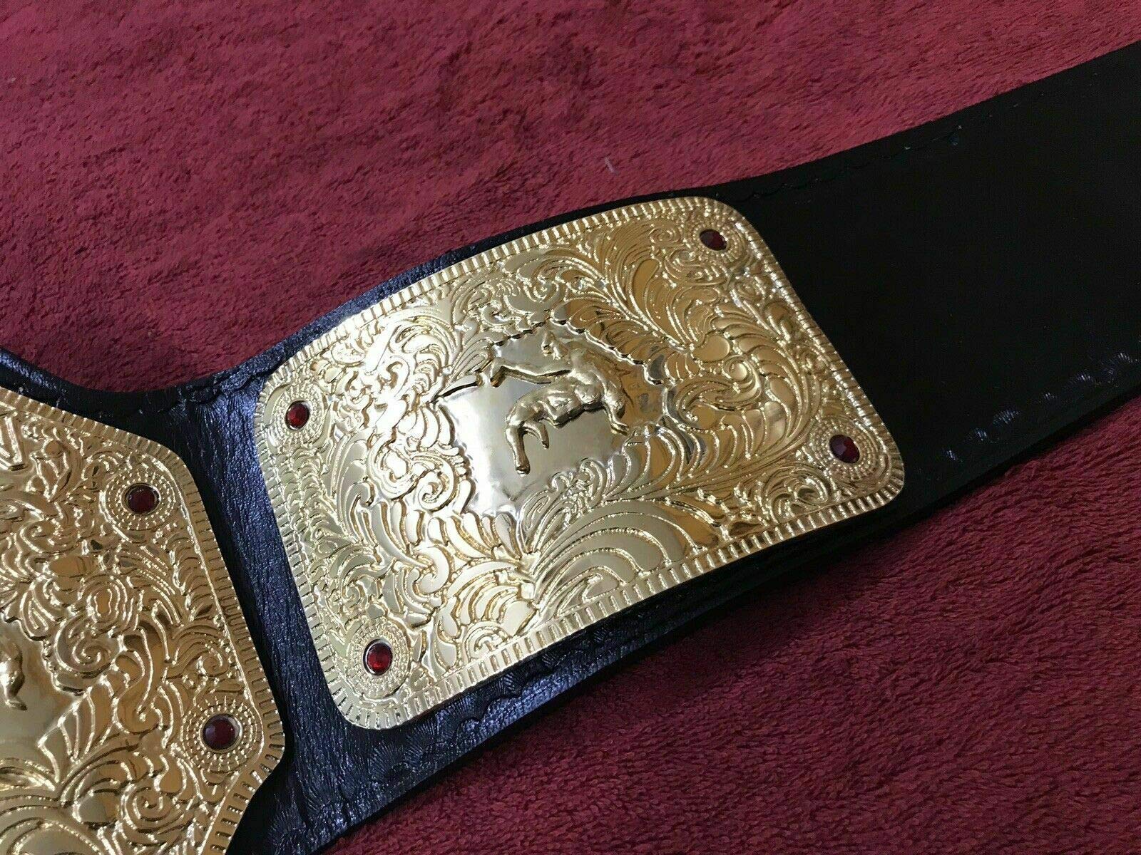 Maxan Big Gold Belt Replica - Custom Championship Wrestling Belt with Real Leather & Thick Plates - Perfect for WWE Cosplay, Wrestling Events & Collectors