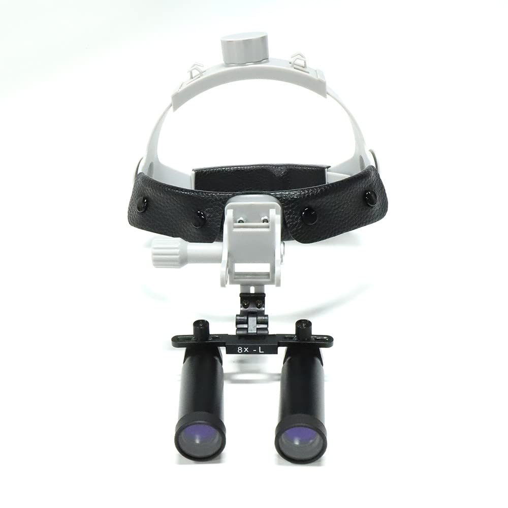 8X Magnifying Loupes with Headband - Professional ENT & Ophthalmology Binocular Magnifying Glasses for Surgery, Dental Work, Jewelry Repair & Precision Tasks