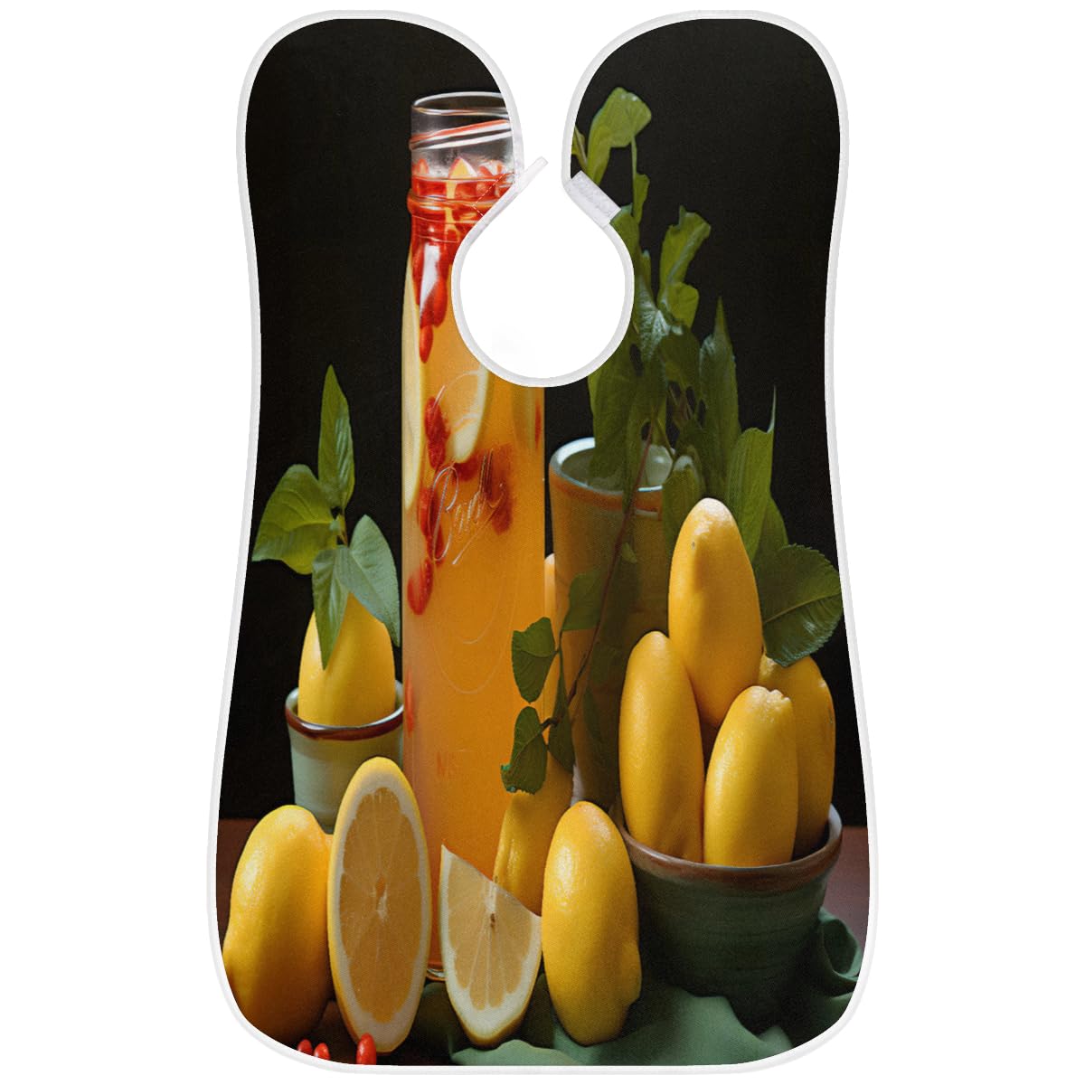 Lemon Print Shaving Bib for Men - Waterproof Beard Trimming Apron with Sink Hair Catcher, Makeup & Hair Dye Cape for Barbers & Stylists - Perfect for Home Grooming, Salon Use & Barber Gift Ideas