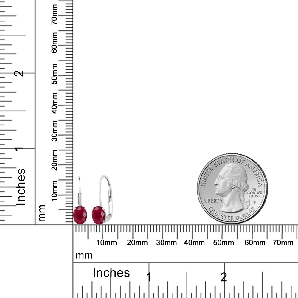 Gem Stone King 925 Sterling Silver 6X4MM Oval Birthstone Drop Dangle Leverback Earrings for Women | Elegant Jewelry Gift for Birthday, Anniversary & Special Occasions