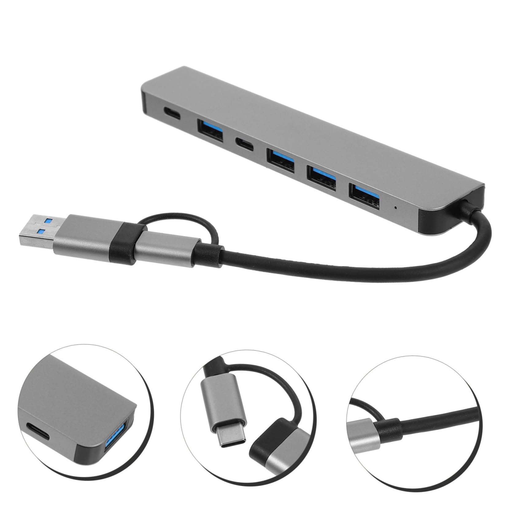 Jojofuny 7-in-1 USB Hub Extender - Multiple USB Ports Adapter for Laptop & Computer - USB Extension Cable with ABS Splitter for Charging, Data Transfer, and External Devices | Perfect for Home Office, Gaming, and Travel Use