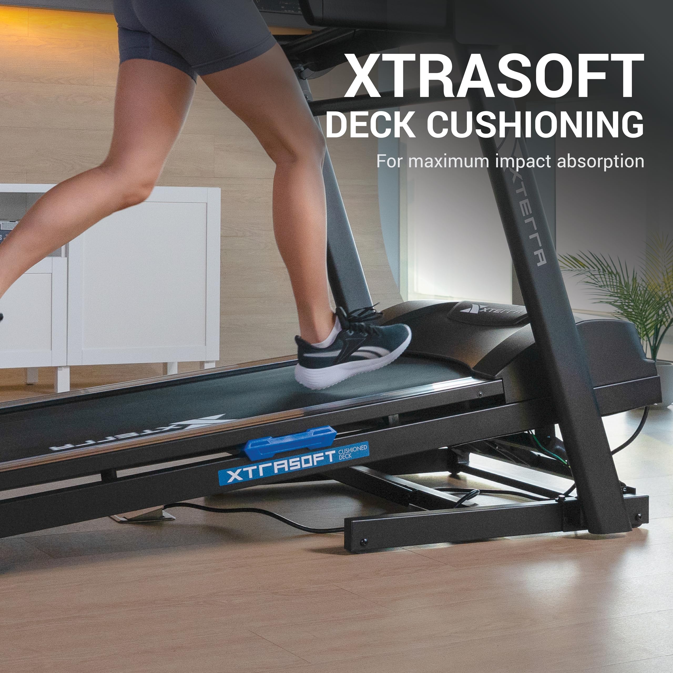 XTERRA Fitness Sport Series Premium Folding Smart Treadmill with Bluetooth & App - Adjustable Speed & Incline Controls, XTRASoft Cushioned Running Deck - Perfect for Home Gym, Cardio Workouts & Indoor Running Training