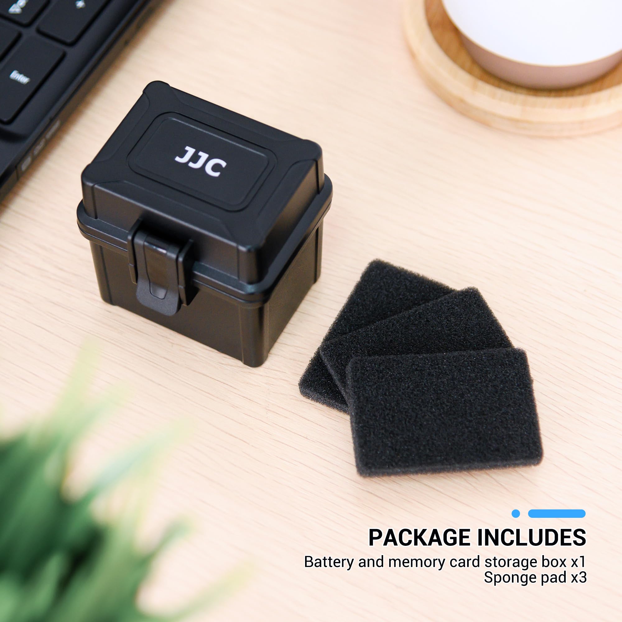 Compact Battery and Memory Card Storage Organizer for 2 Camera Batteries, 2 SD Cards & 4 Micro SD Cards - Includes 3 Protective Foam Pads | Perfect for Photographers, Travelers & Tech Enthusiasts