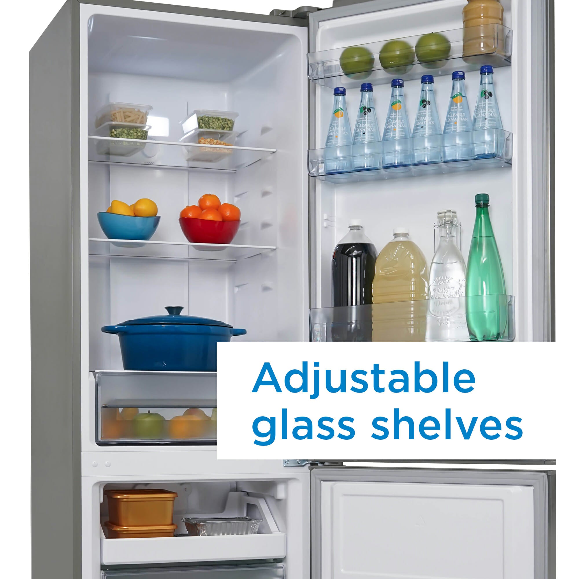 Danby DBMF100B1SLDB 10.3 cu ft Compact Refrigerator - Stainless Steel Bottom Freezer for Apartments, Dorms & Small Spaces