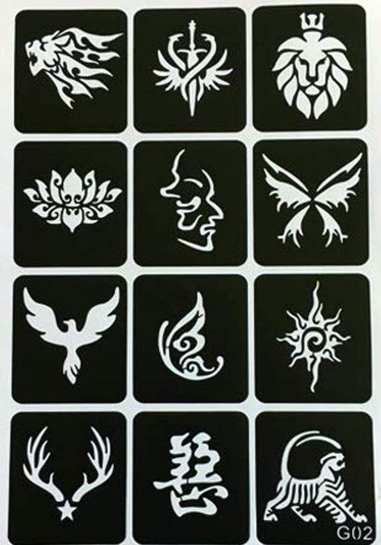 IVANA'S Henna Tattoo Stencil Kit - Temporary Body Art for Hands, Fingers, Face | Safe & Easy DIY Mehndi Designs for Kids, Women & Girls (Design NIV-363, Black, Medium) | Perfect for Parties, Weddings & Festive Celebrations