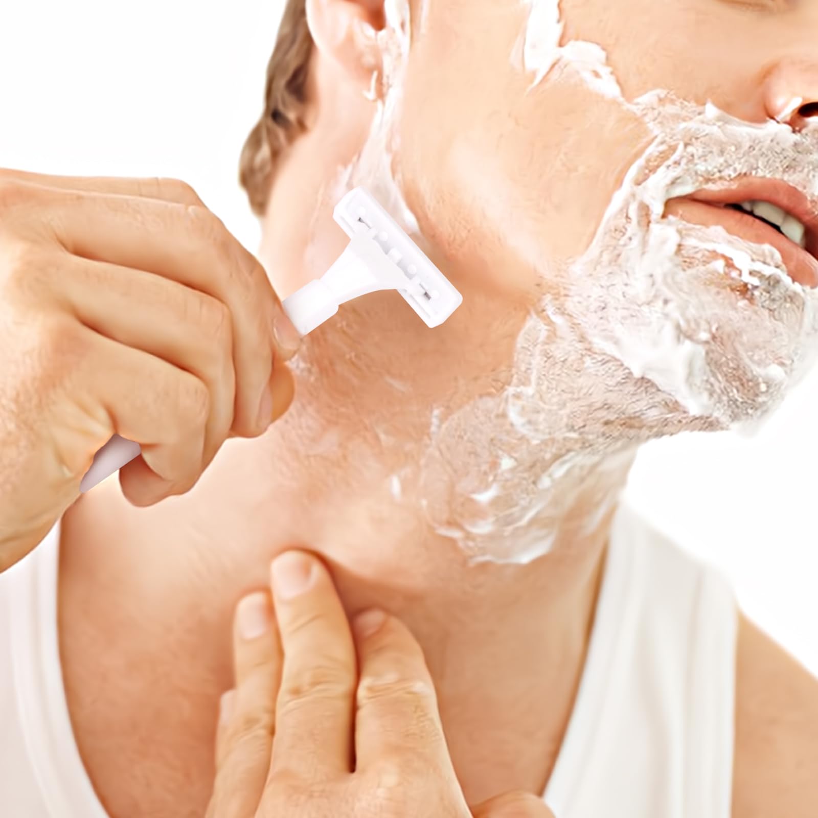 Bulk Disposable Razors with Blade Cover - 30 Individually Wrapped Razors with Shaving Cream for Travel, Hotels & Shelters | Ideal for Nursing Homes, Homeless Shelters & Charity Donations