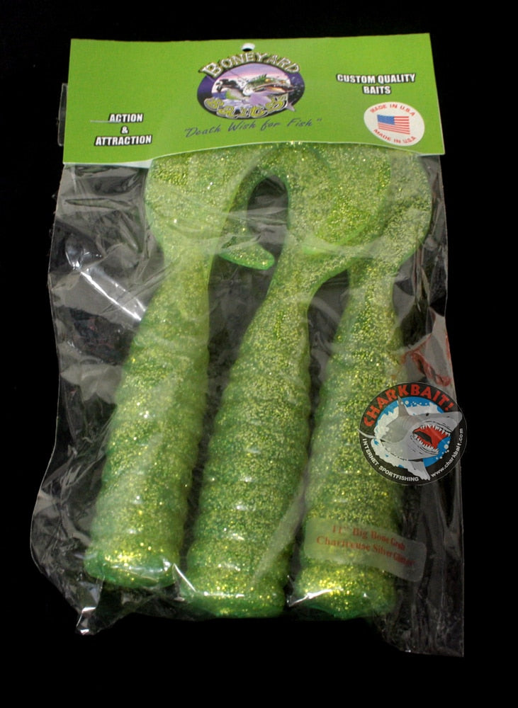Boneyard Big Bone 11 Single Tail Grubs 3 Pack - Soft Plastic Fishing Lures for Bass, Trout & Walleye - Ideal for Freshwater & Saltwater Fishing