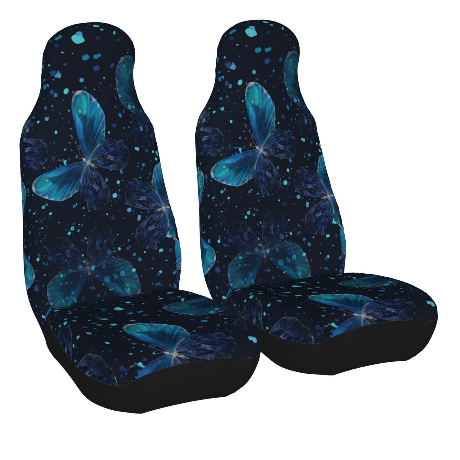 Delerain 2-Piece Universal Car Seat Covers with Butterfly Design - Fits Most Vehicles (SUV, Sedan, Truck) - Premium Interior Protector for Comfort & Style | Perfect for Daily Commute, Road Trips & Car Protection