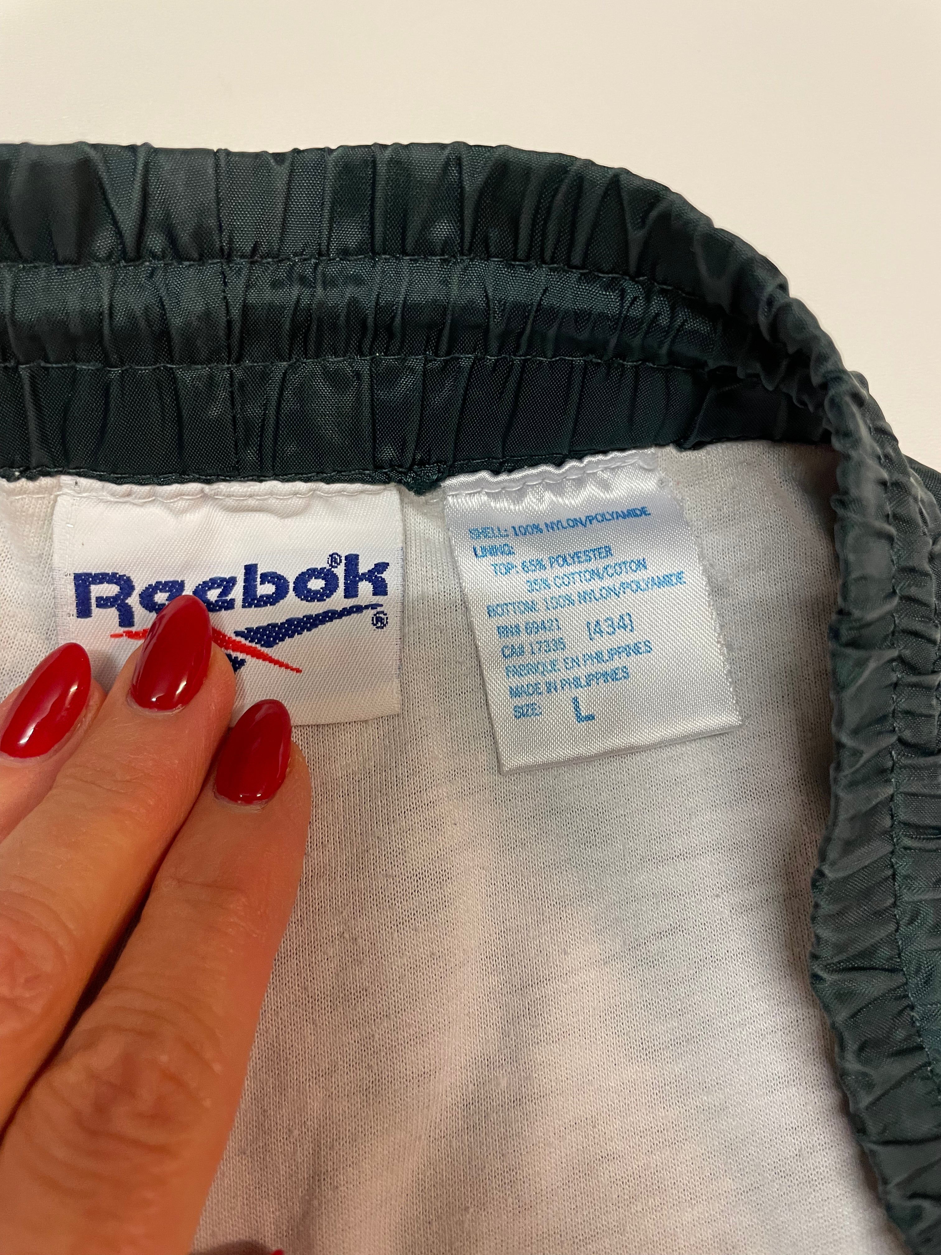 Reebok Vintage Track Pants - Nylon Water-Resistant Joggers, Baggy Fit Style #8791 | Perfect for Casual Wear, Gym, and Street Fashion