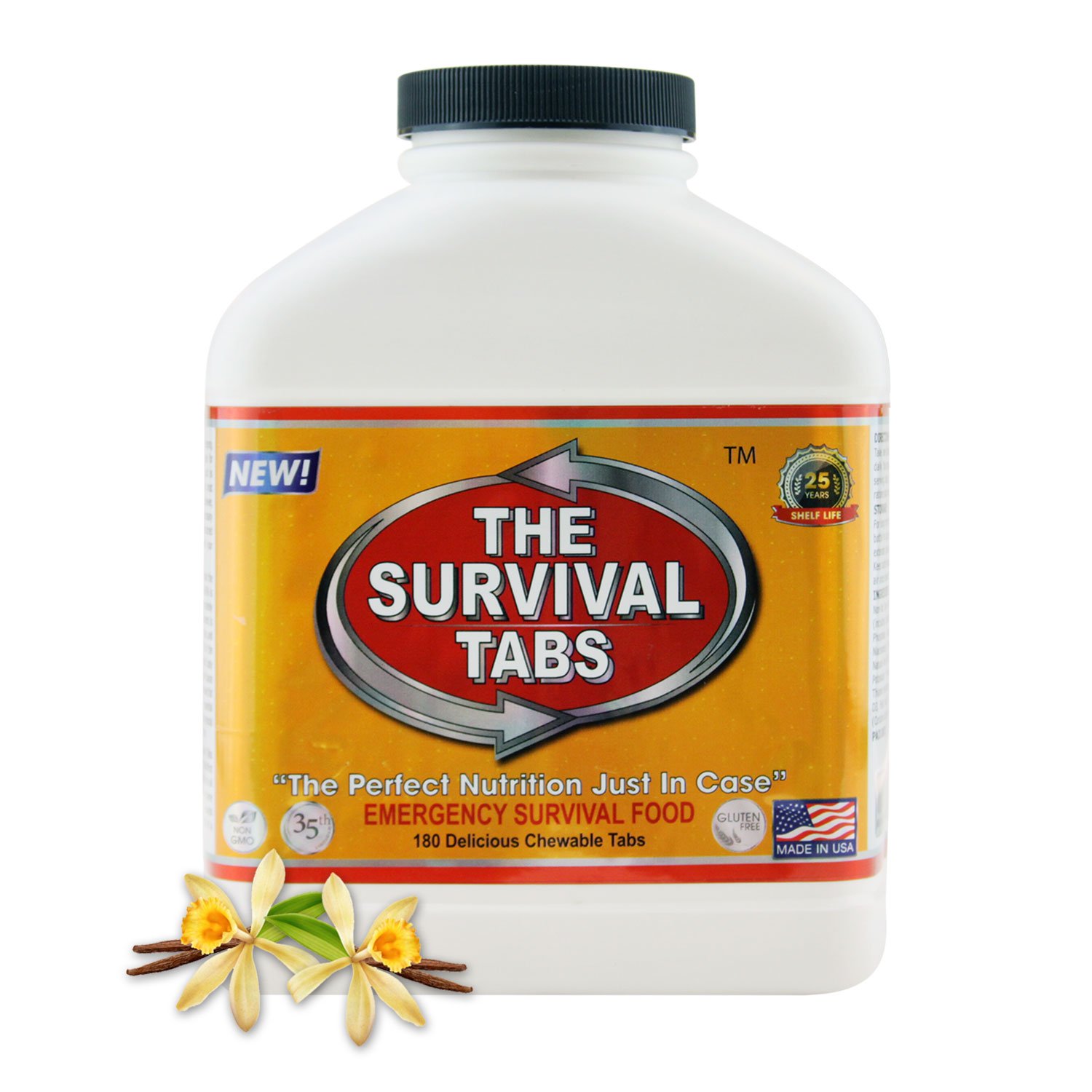720 Tabs Emergency Survival Food - 60 Days Supply, Gluten-Free & Non-GMO MRE Meals Ready-to-Eat with 25 Year Shelf Life (Vanilla Malt Flavor) - Perfect for Camping, Hiking, Hunting, Boating, Biking & Disaster Preparedness