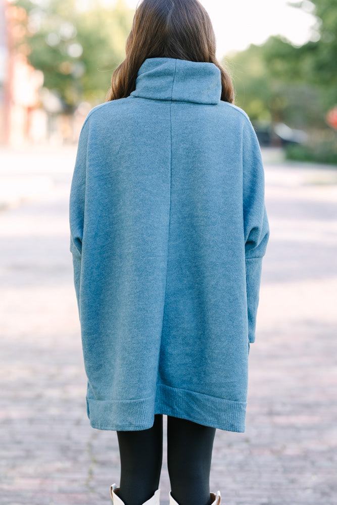 Stylish Teal Green Cowl Neck Sweater for Women - Soft Winter Pullover for Casual Outfits & Office Wear
