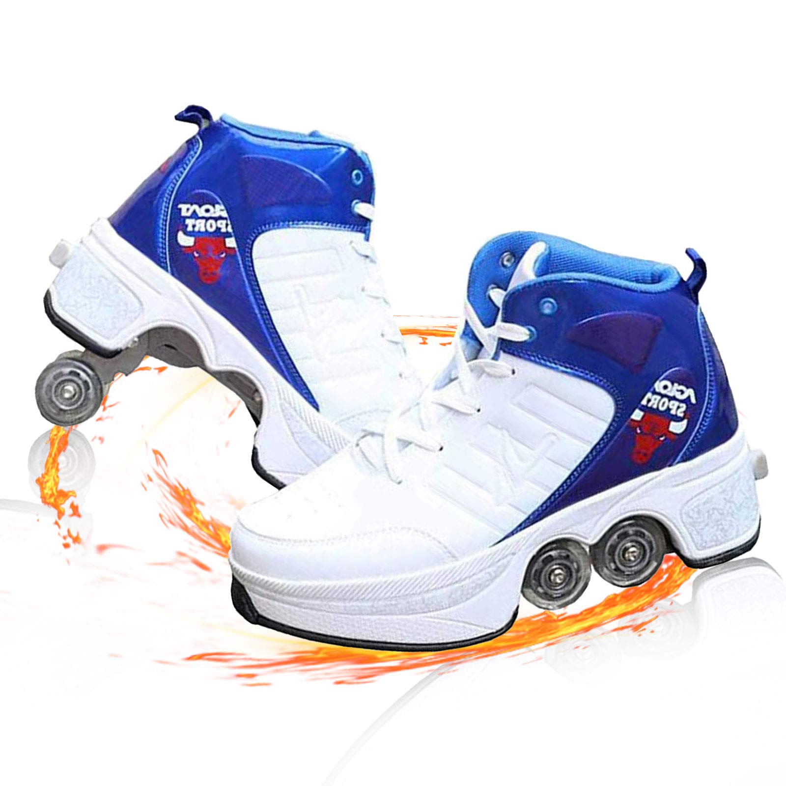 Unisex Pop Out Wheel Roller Skate Shoes - Automatic Walking Shoes with Invisible Pulley for Adults & Kids | Outdoor Fun, Fitness & Commuting
