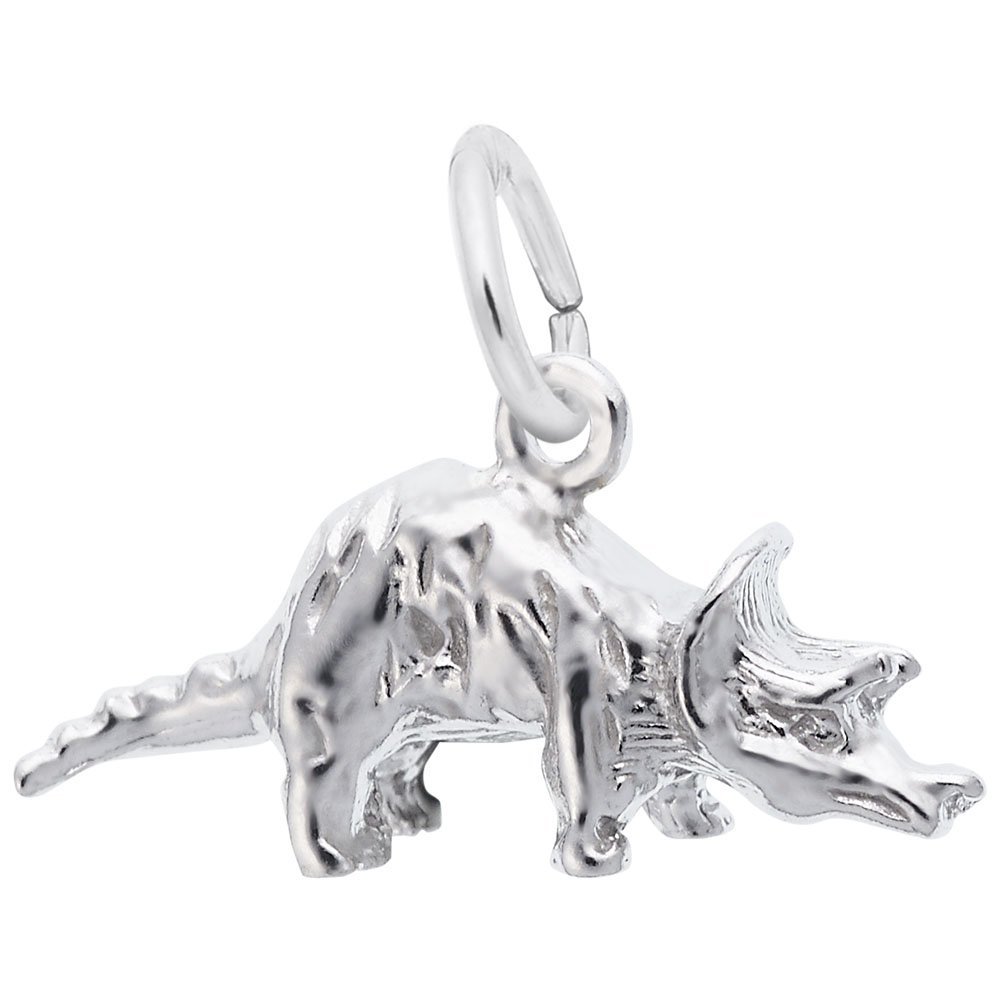 Dinosaur Triceratops Charm Pendant - Sterling Silver Jewelry for Bracelets & Necklaces - Perfect for Gifts, DIY Crafts, and Dinosaur Lovers