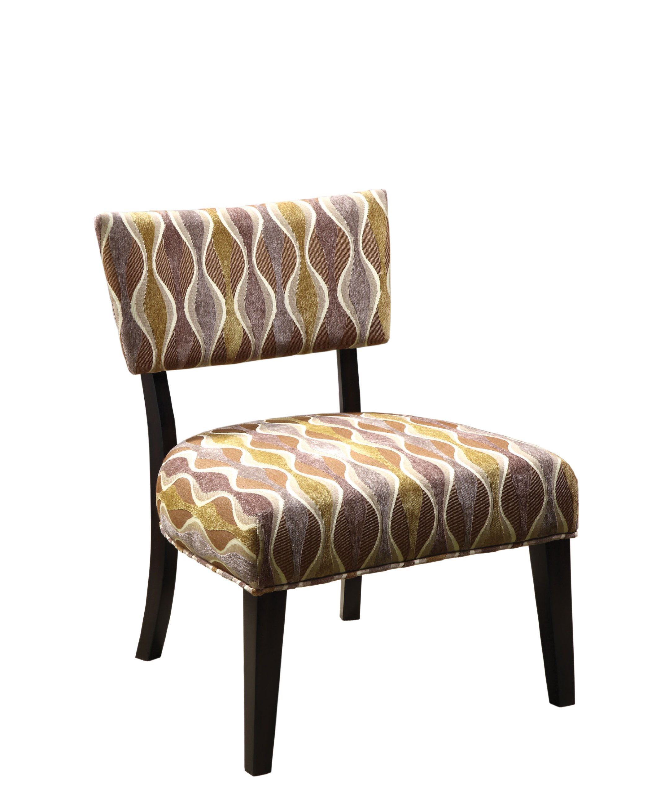 Furniture of America Florence Padded Fabric Accent Chair with Espresso Finish - Perfect for Living Room, Bedroom or Office Decor