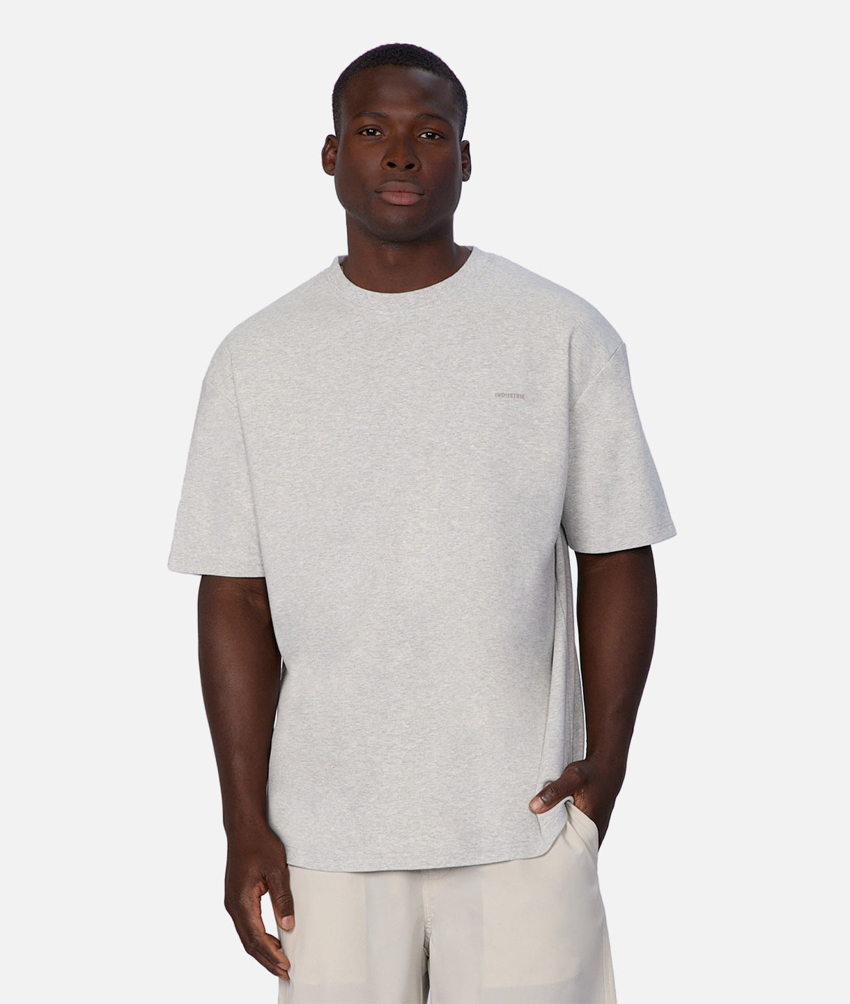 The Newport Tee - Soft Oat Melange Cotton T-Shirt for Men | Casual Everyday Wear & Layering Essential
