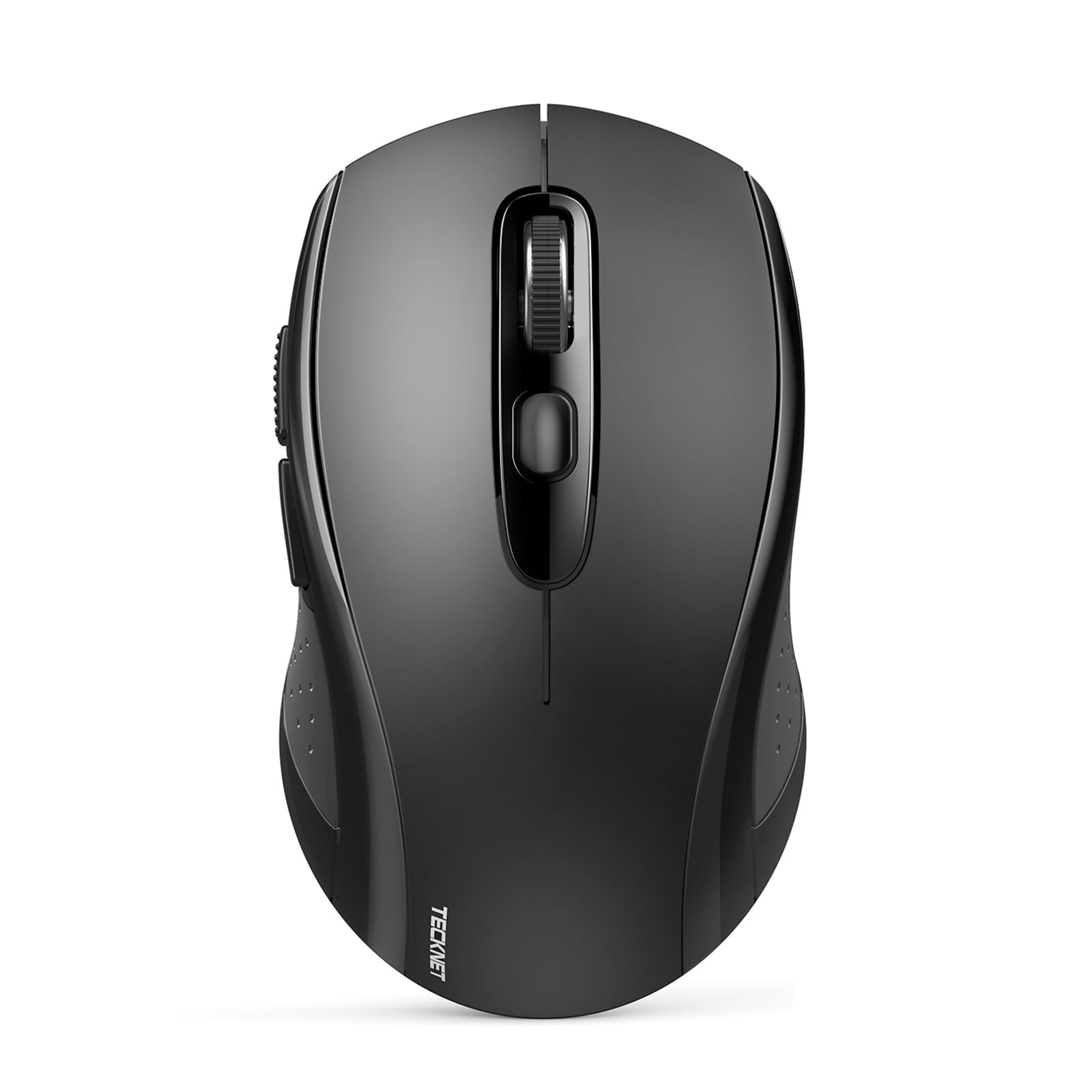 TECKNET Wireless Bluetooth Mouse, 4000 DPI Tri-Mode (BT 5.0/3.0 + 2.4GHz) with USB Receiver, Ergonomic Portable Mouse for Laptop, PC, Mac OS, Android, Windows - Black | Perfect for Office, Gaming & Travel Use