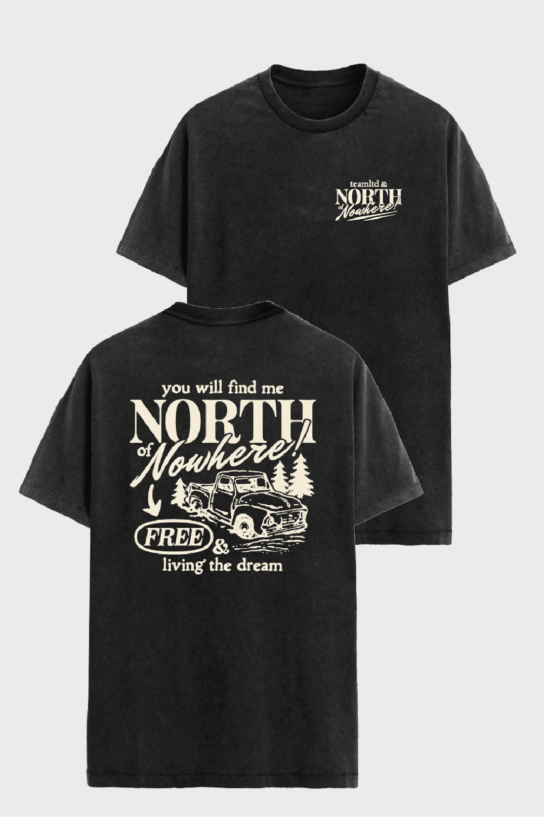 North of Nowhere x TEAMLTD Festival T-Shirt - Stylish Graphic Tee for Music Festivals, Concerts & Casual Wear