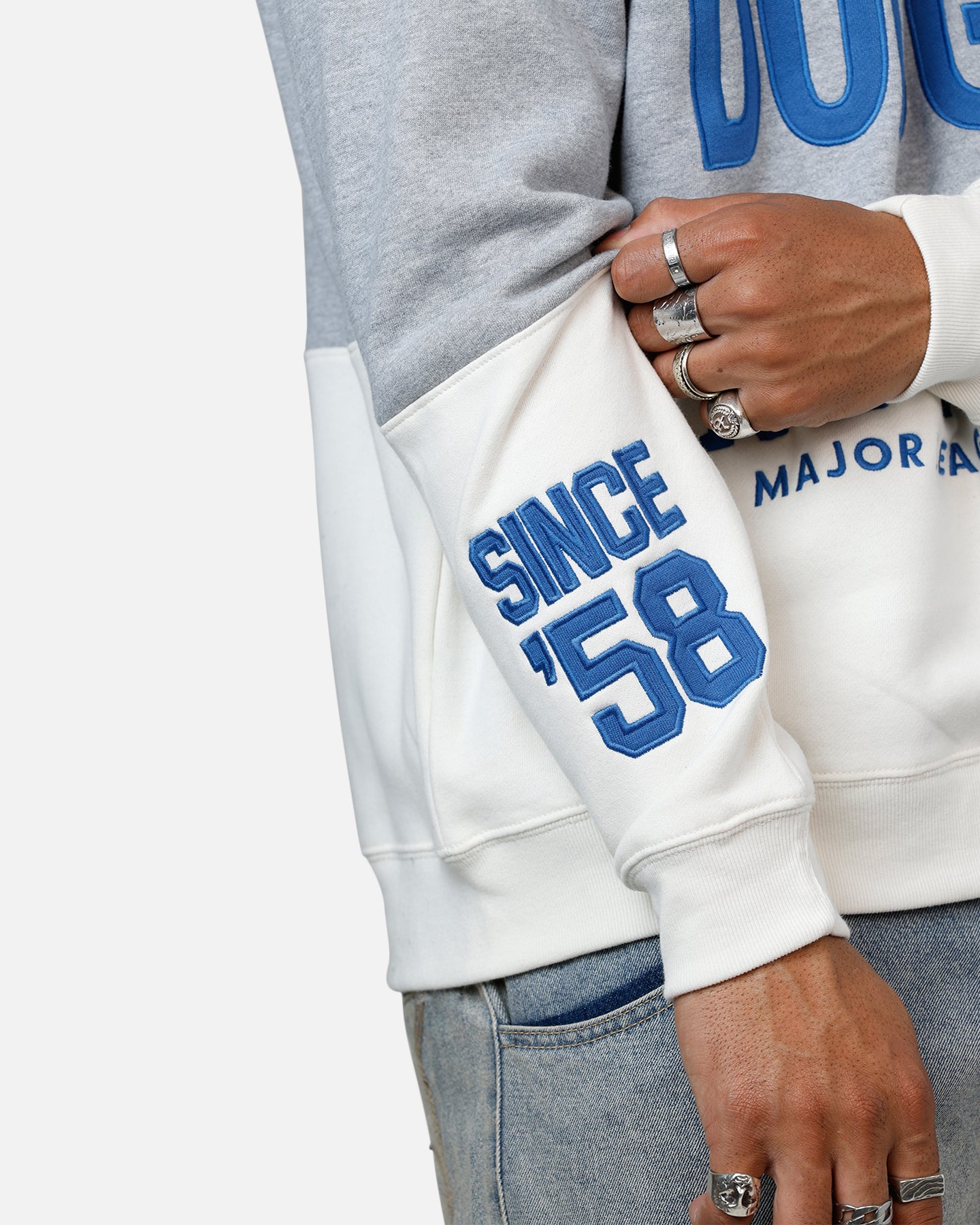 47 Brand Los Angeles Dodgers On Five Crewneck Sweatshirt - Blue & Grey Baseball Fan Apparel for Men & Women - Perfect for Game Day, Casual Wear & Sports Events