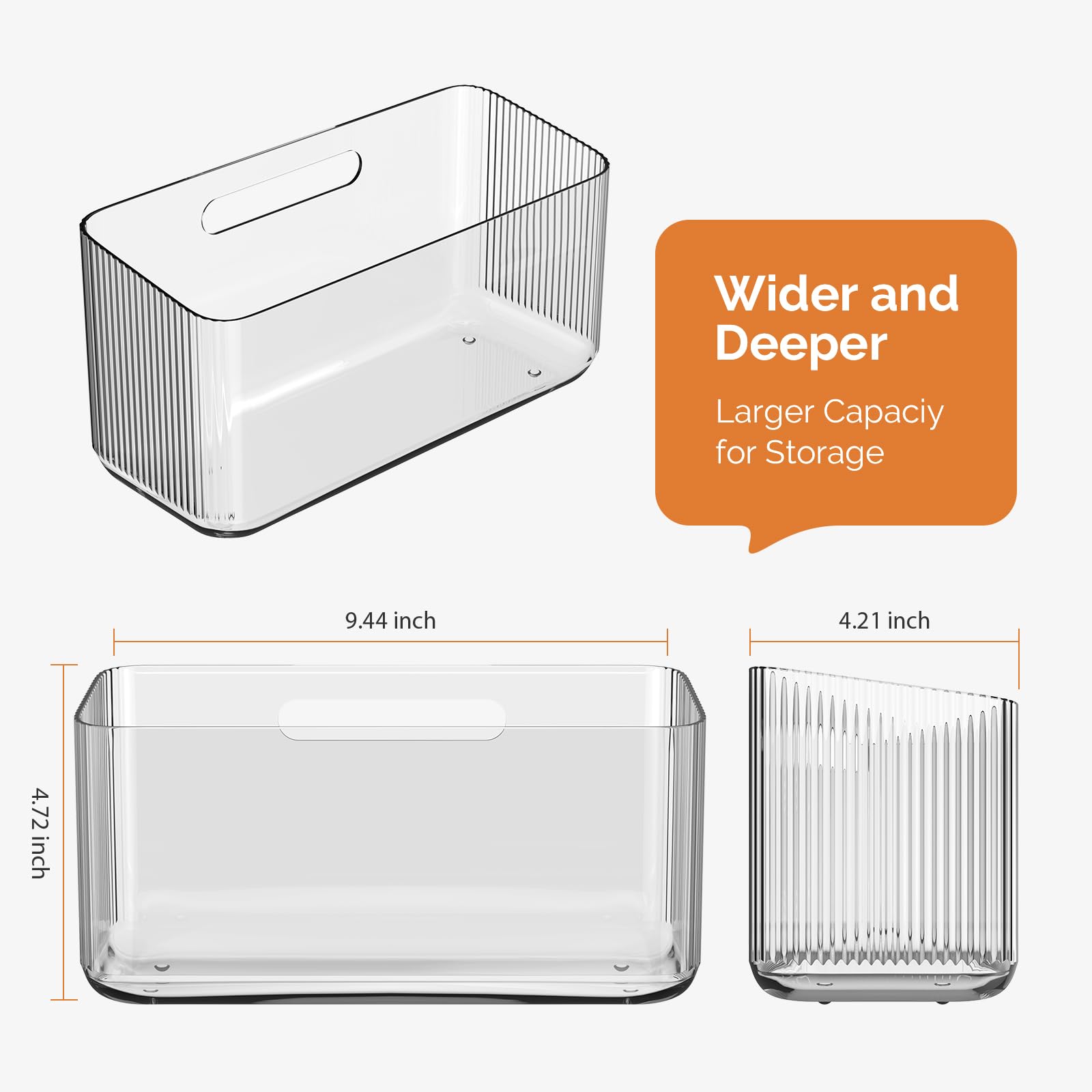 MaraFansie 4-Pack Over Cabinet Door Organizer - Transparent Space Saving Storage Caddy with Adhesive Hooks, No Drilling Required - Perfect for Kitchen, Bathroom & Pantry Organization