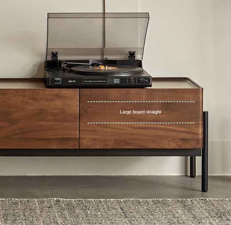 Black Walnut Solid Wood TV Stand - Modern Entertainment Center for Living Room, Bedroom, Home Theater | Durable Hardwood Media Console with Storage Shelves | Perfect for TV, Gaming, Streaming & Home Decor