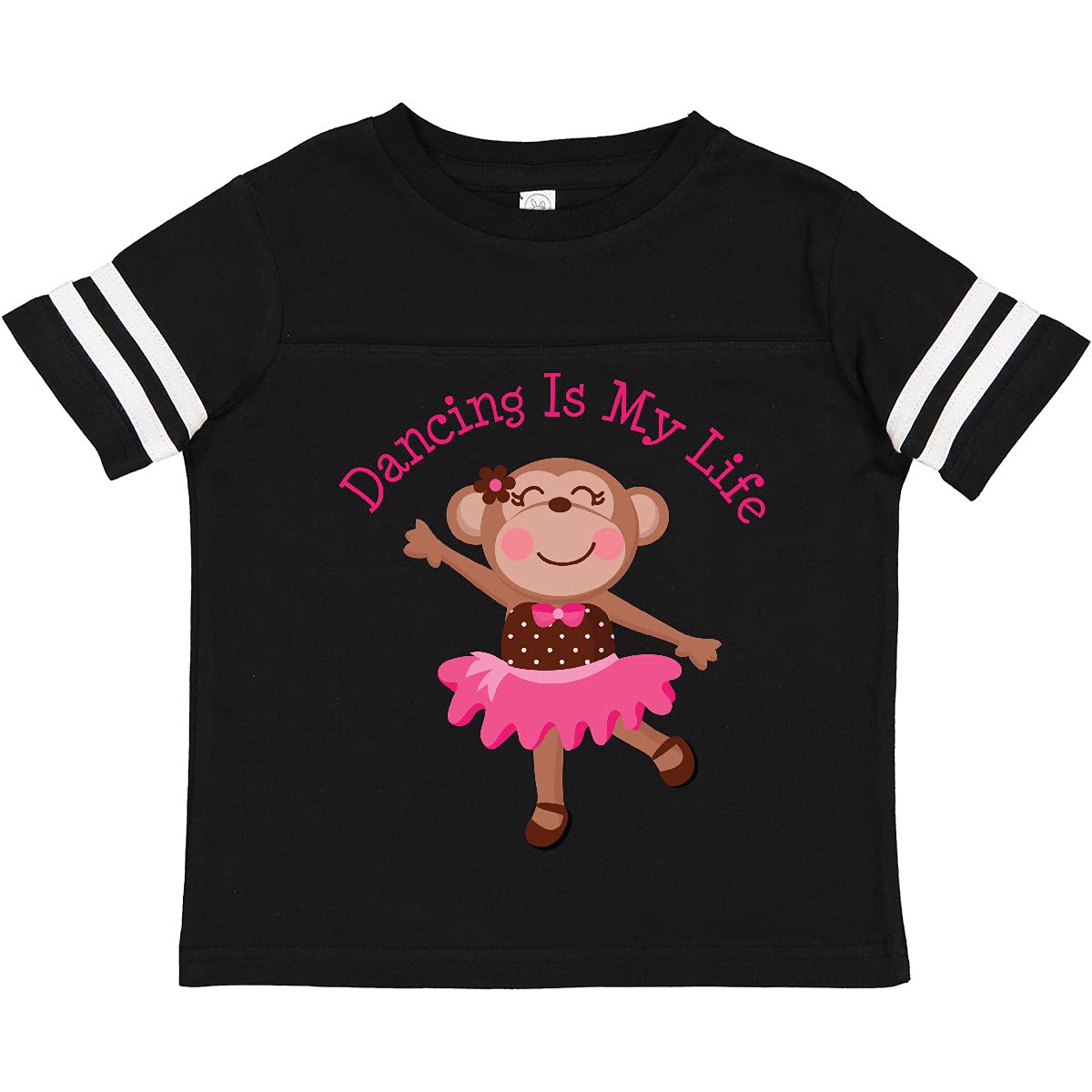 Inktastic Dancing Monkey Girls Toddler T-Shirt - Cute Animal Print Tee for Toddler Girls - Perfect for Playdates, Birthday Parties & Everyday Wear