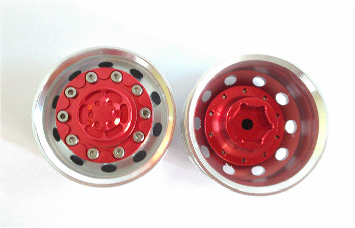 1/14 Scale Metal Rear Wheel Hub with Wide Tires & Sponges for RC Tractor Truck, Dumper - DIY Remote Control Hobby Model Parts | Perfect for Off-Road RC Vehicles, Construction Site Play & Model Collection