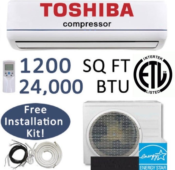 24,000 BTU Ductless Mini Split Air Conditioner and Heat Pump with Installation Kit - YS24B - Perfect for Home, Office, and Garage Cooling & Heating