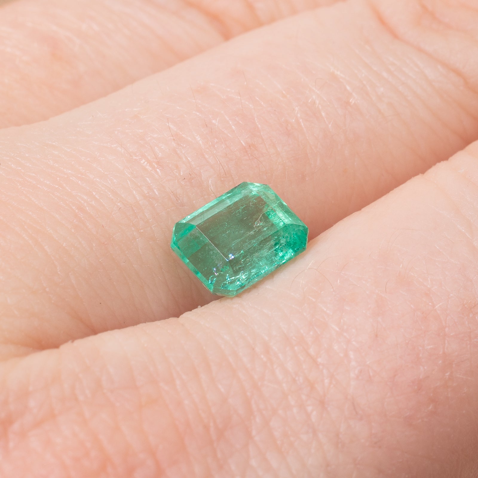 1.85ct Natural Colombian Emerald Gemstone - Loose Rectangular Cut with Beveled Corners for Jewelry Making & Engagement Rings