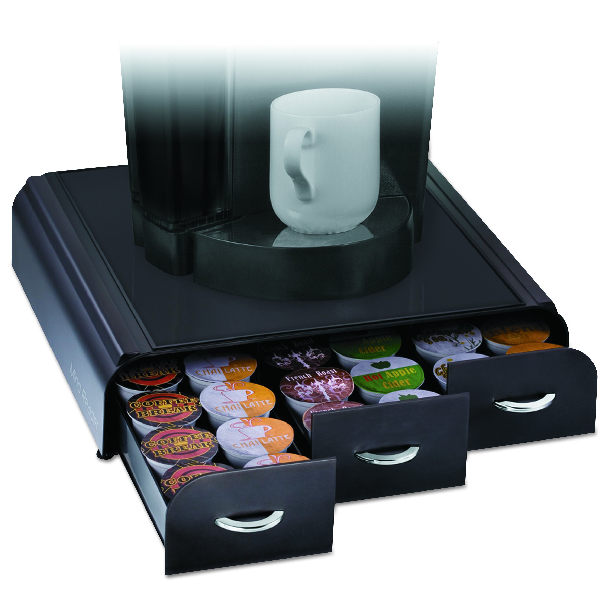 Mind Reader Coffee Pod Organizer with Drawers - 36 K-Cup Storage & 11-Compartment Coffee Cup Holder with 2 Drawers - Perfect for Kitchen Countertop & Coffee Station Organization